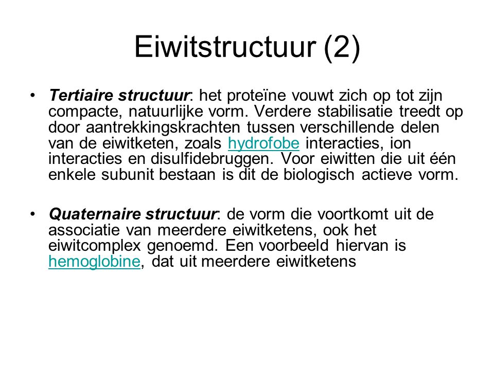 Eiwitstructuur (2)