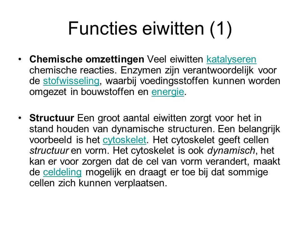 Functies eiwitten (1)