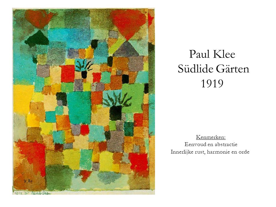 Paul Klee Südlide Gärten 1919