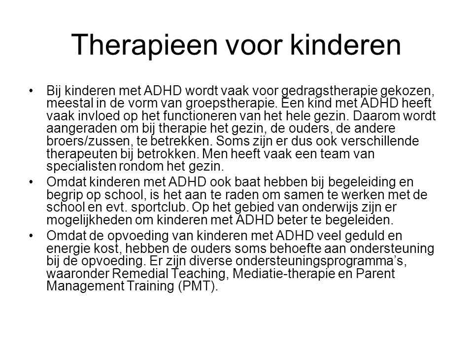 Therapieen voor kinderen