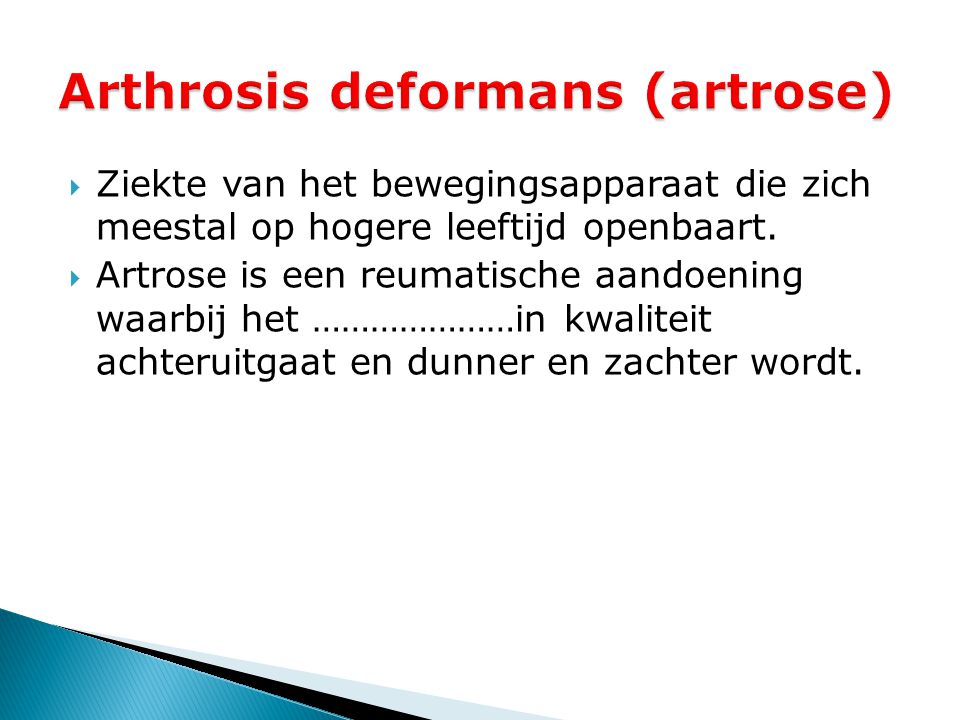 Arthrosis deformans (artrose)
