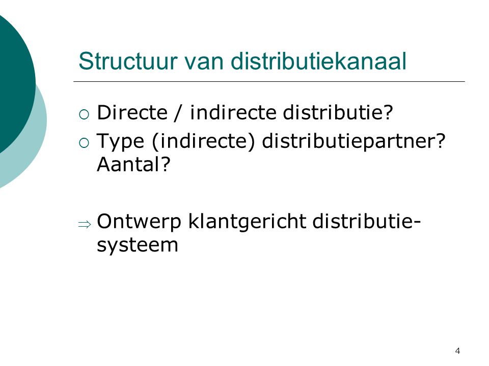 Structuur van distributiekanaal