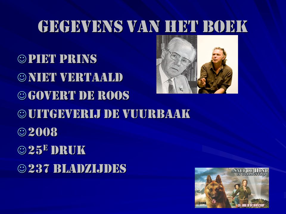 Gegevens van het boek Piet Prins Niet vertaald Govert de Roos