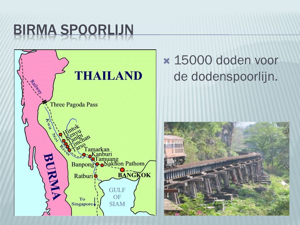 Birma spoorlijn doden voor de dodenspoorlijn.