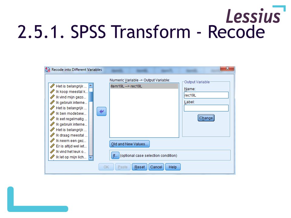 SPSS Transform - Recode