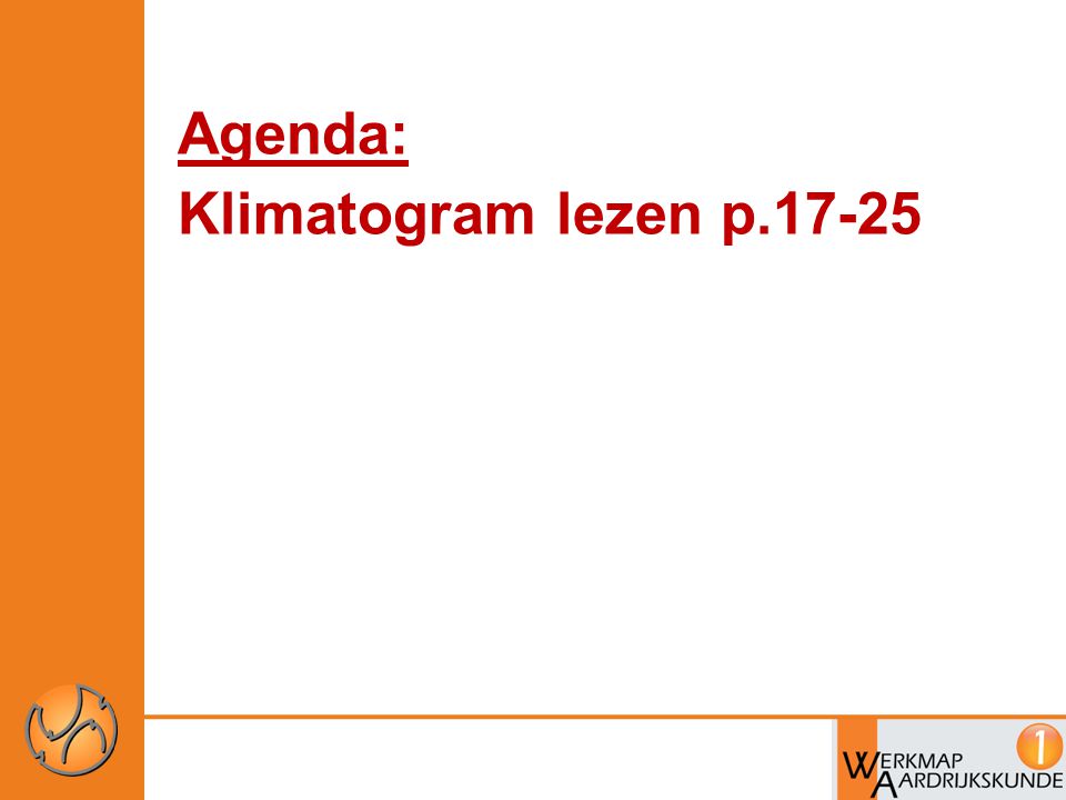 Agenda: Klimatogram lezen p