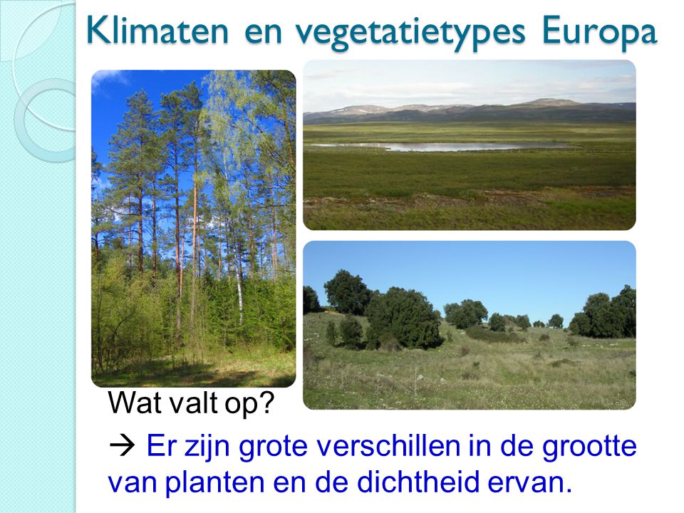 Klimaten en vegetatietypes Europa