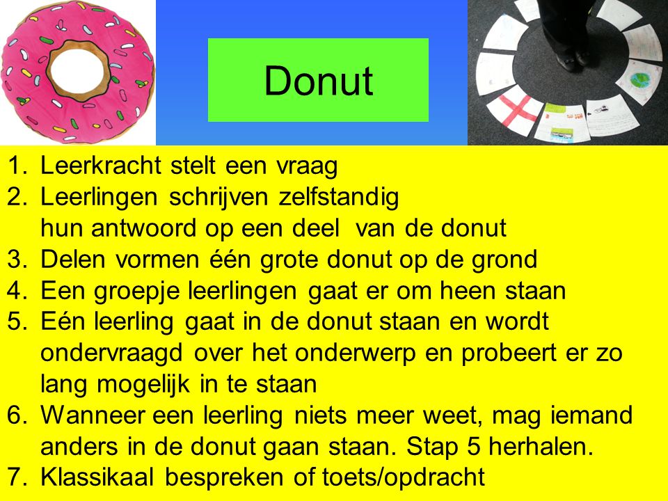 Donut Leerkracht stelt een vraag