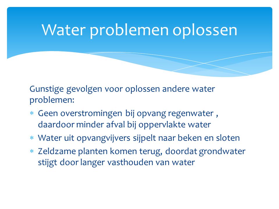 Water problemen oplossen
