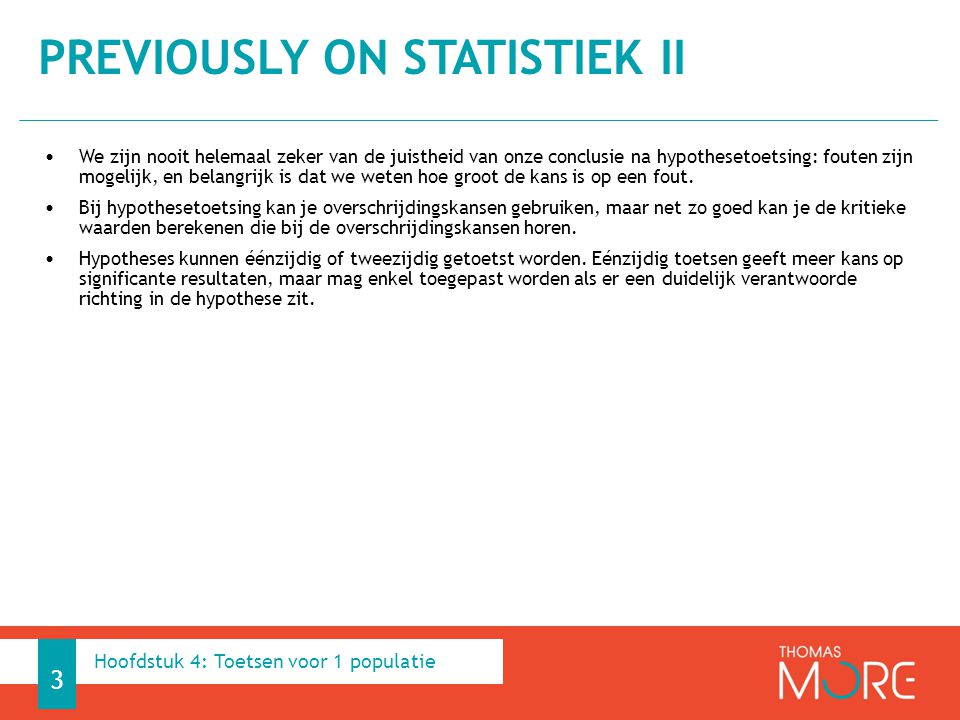 Previously on Statistiek II