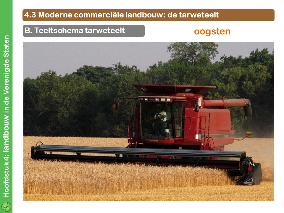 oogsten 4.3 Moderne commerciële landbouw: de tarweteelt