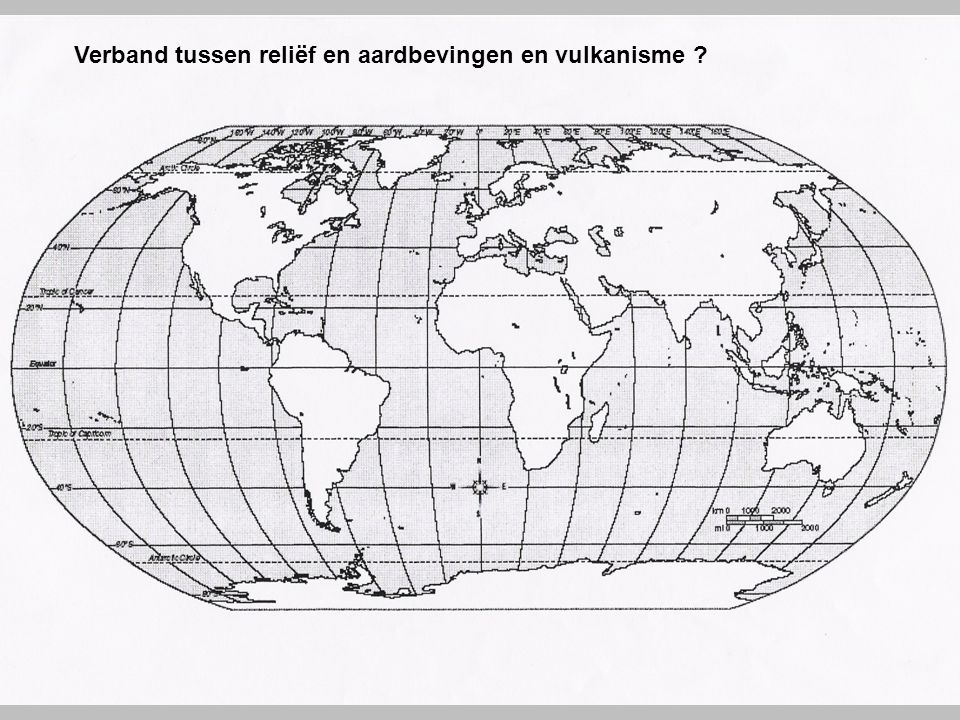 Verband tussen reliëf en aardbevingen en vulkanisme