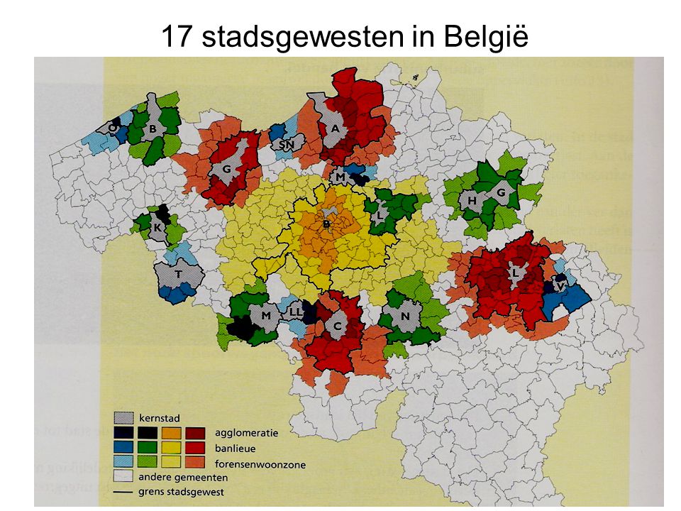 17 stadsgewesten in België