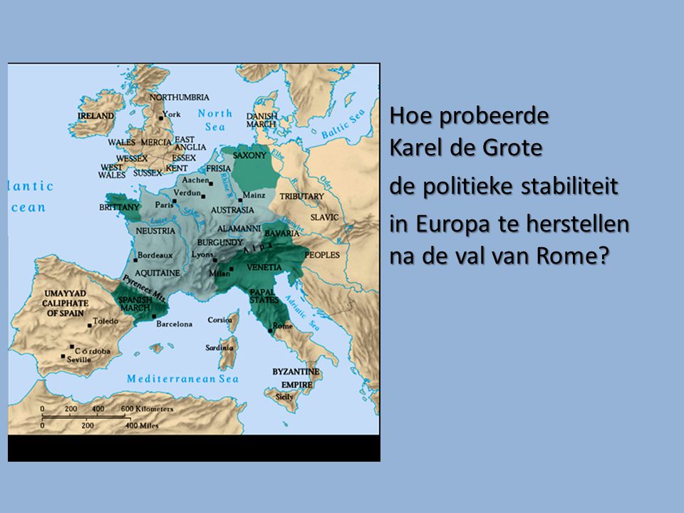 Hoe probeerde Karel de Grote de politieke stabiliteit in Europa te herstellen na de val van Rome