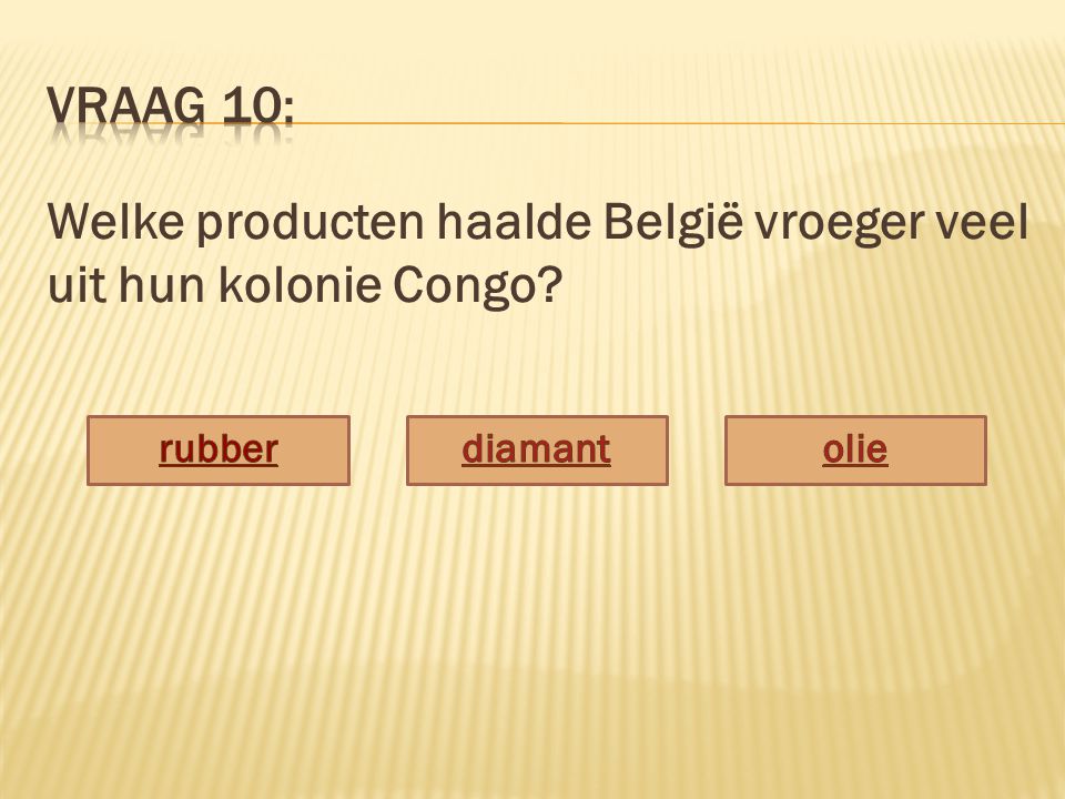 Welke producten haalde België vroeger veel uit hun kolonie Congo