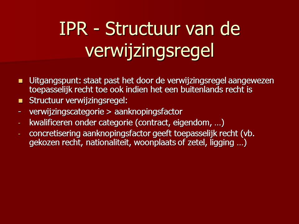 IPR - Structuur van de verwijzingsregel