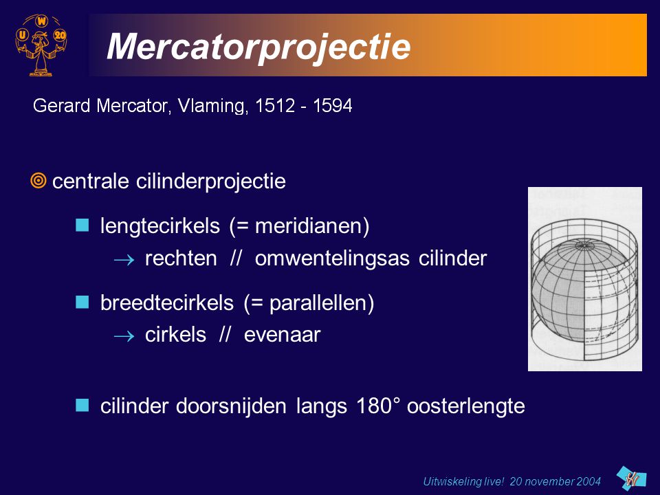 Mercatorprojectie centrale cilinderprojectie