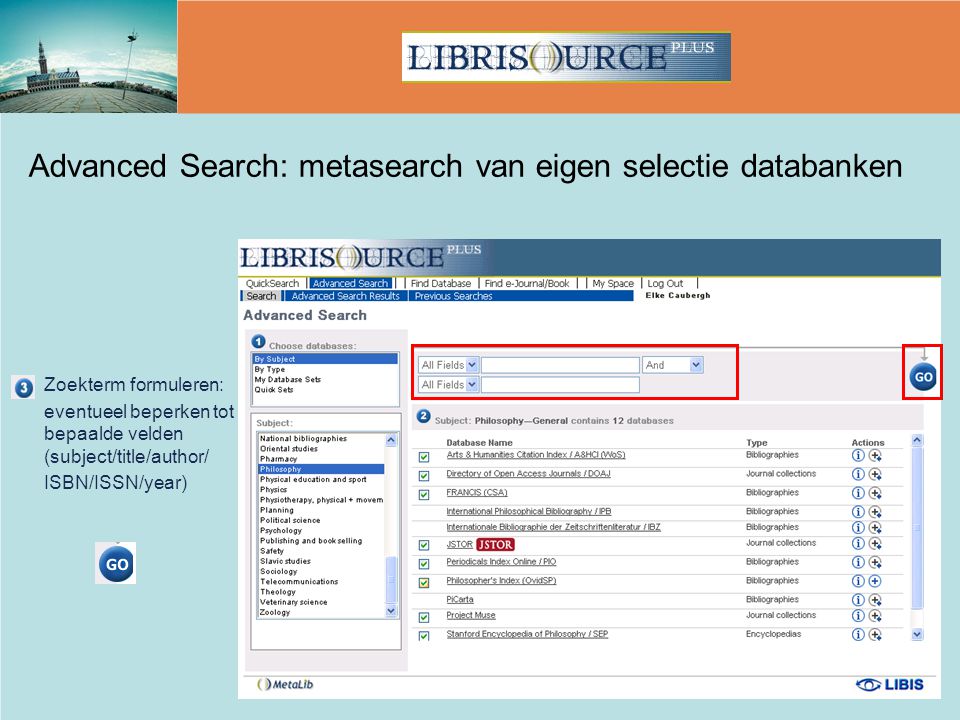 Advanced Search: metasearch van eigen selectie databanken