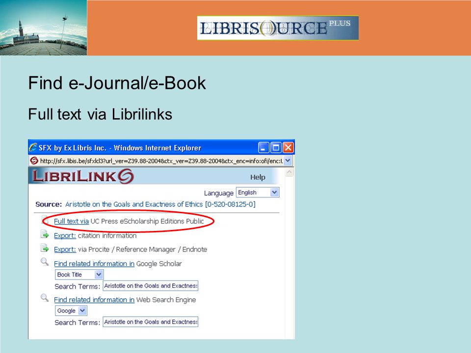 Find e-Journal/e-Book
