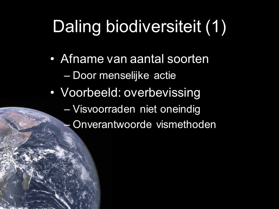 Daling biodiversiteit (1)