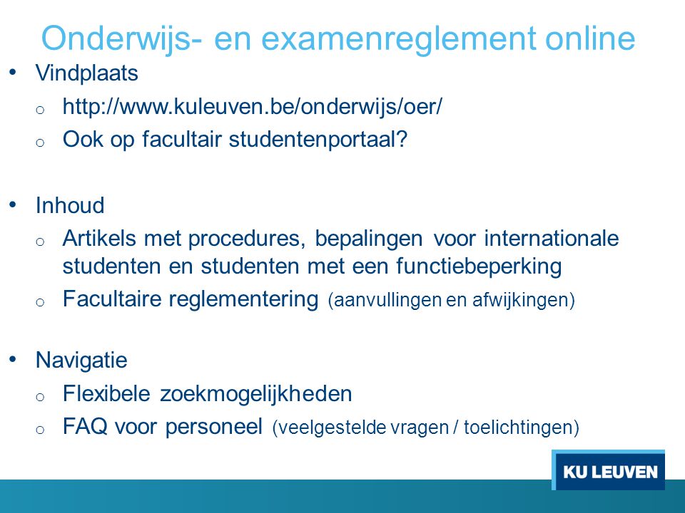 Onderwijs- en examenreglement online