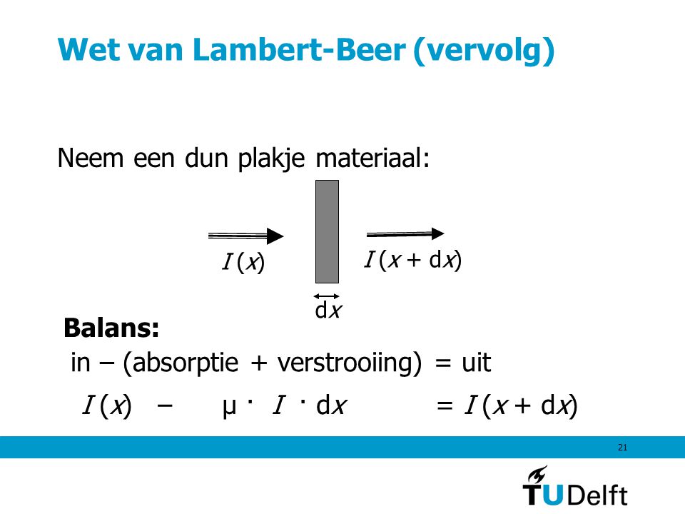 Wet van Lambert-Beer (vervolg)