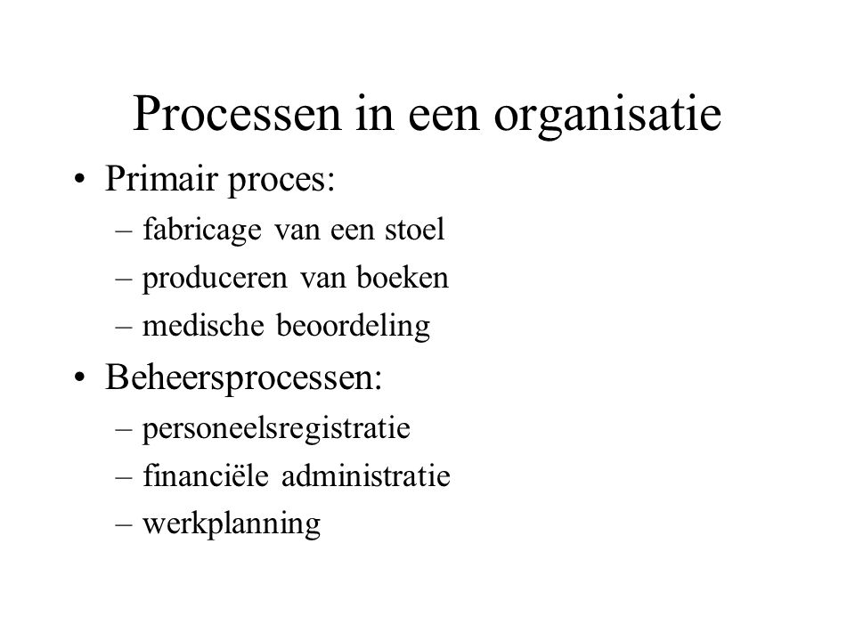 Processen in een organisatie