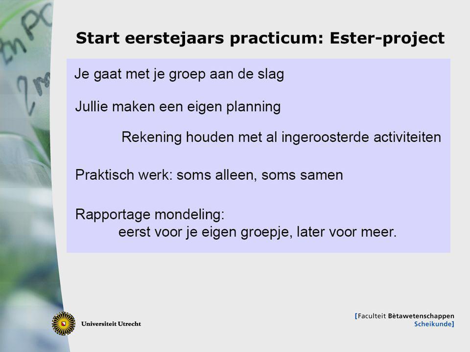 Start eerstejaars practicum: Ester-project