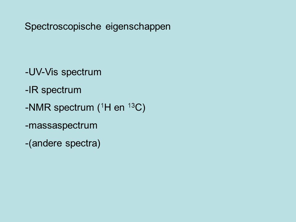 Spectroscopische eigenschappen