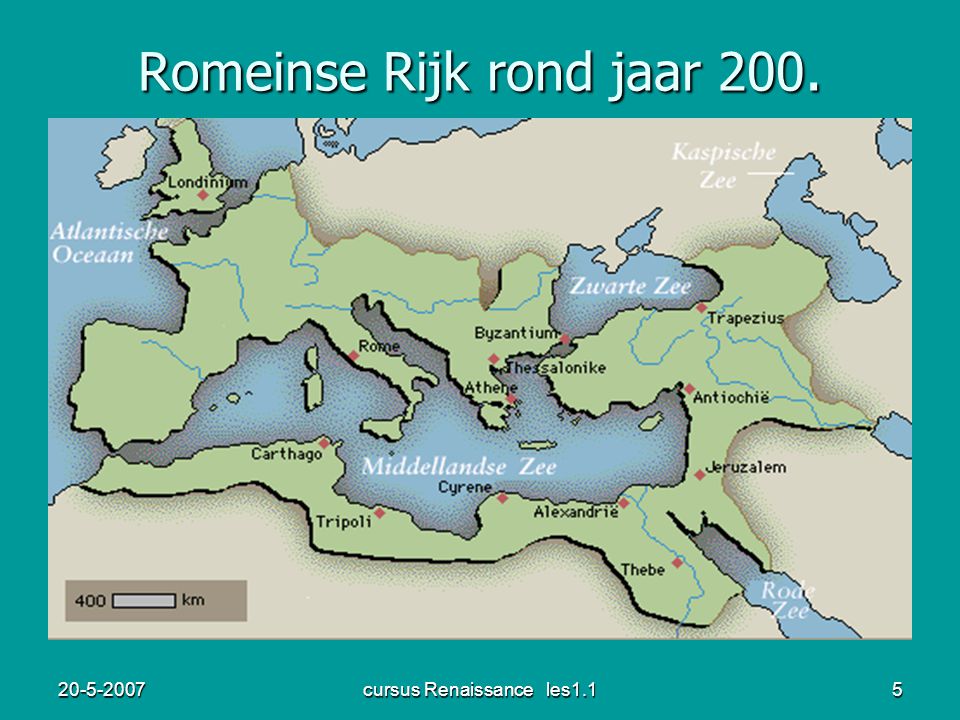 Romeinse Rijk rond jaar 200.