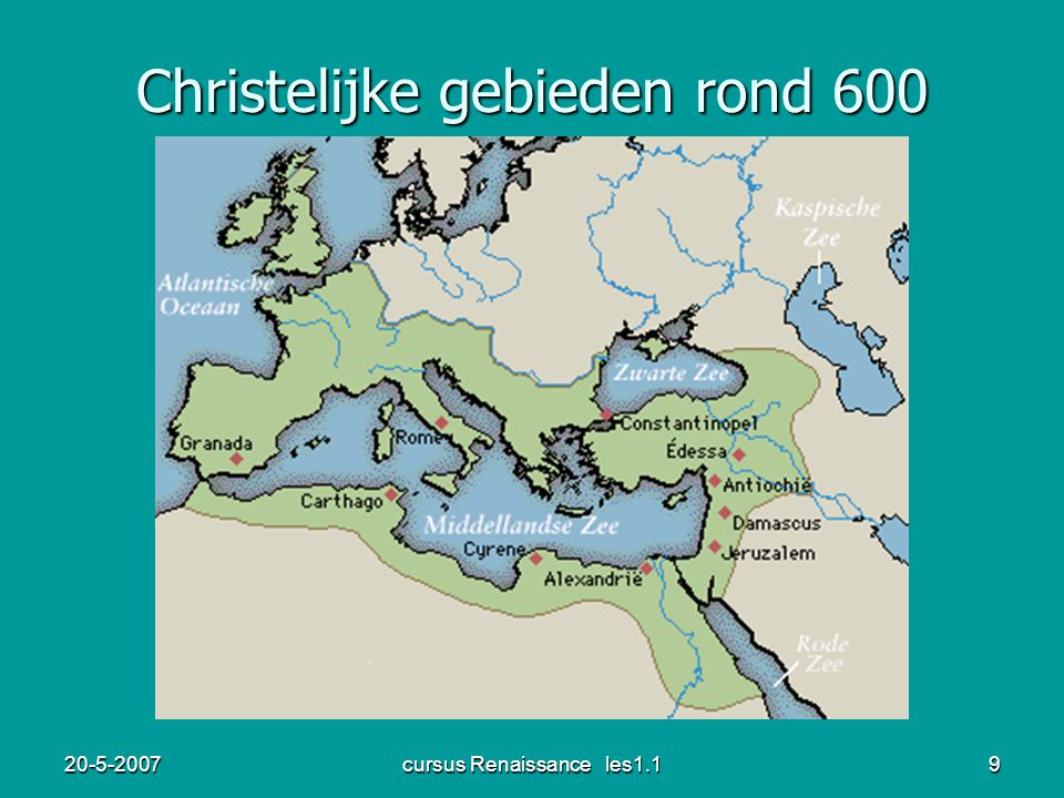 Christelijke gebieden rond 600