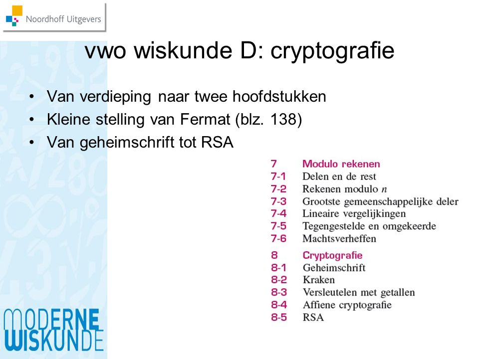 vwo wiskunde D: cryptografie