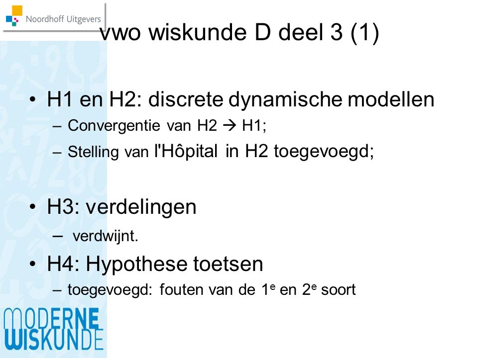 vwo wiskunde D deel 3 (1) H1 en H2: discrete dynamische modellen