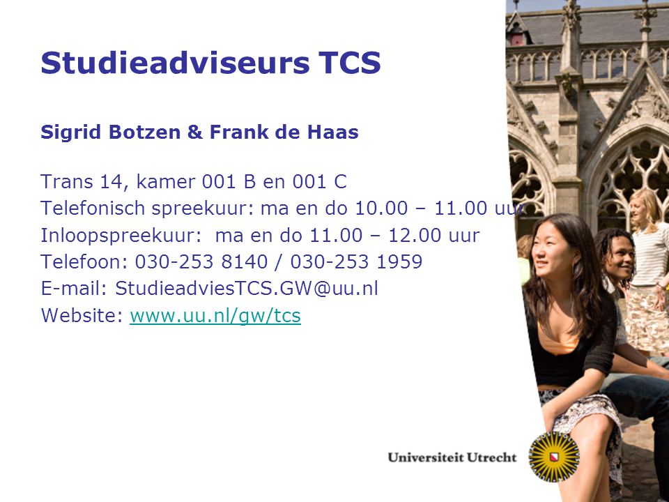 Studieadviseurs TCS Sigrid Botzen & Frank de Haas