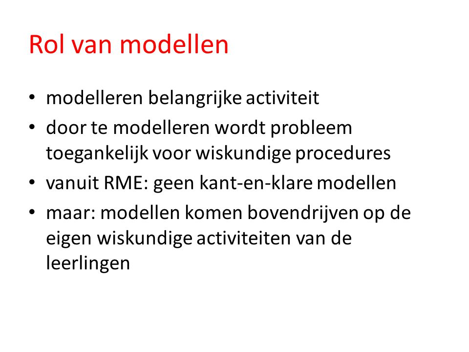 Rol van modellen modelleren belangrijke activiteit