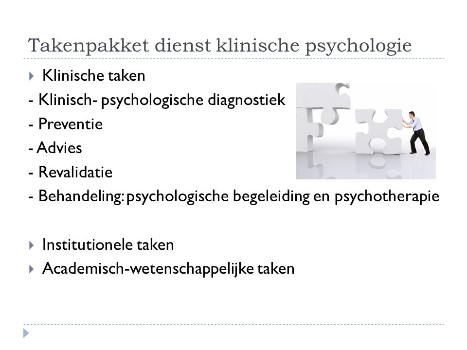 Takenpakket dienst klinische psychologie