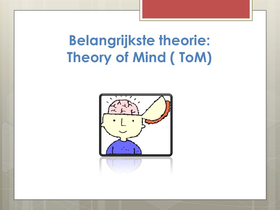 Belangrijkste theorie: Theory of Mind ( ToM)