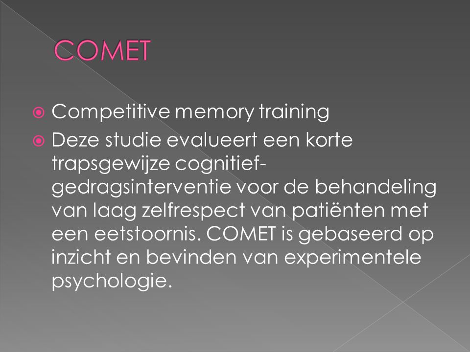 COMET Competitive memory training