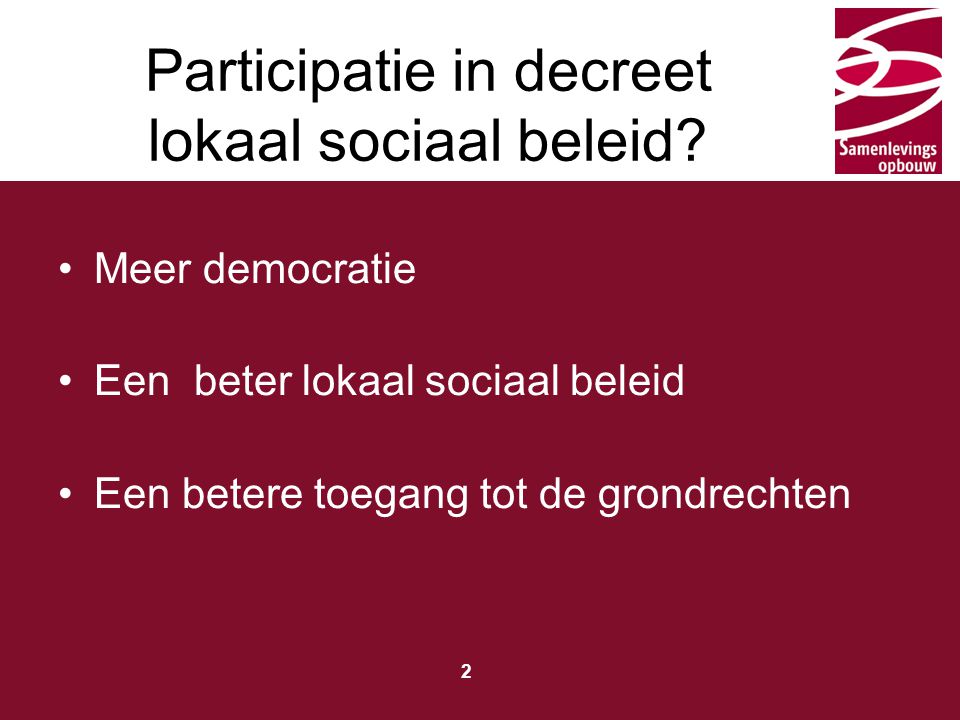 Participatie in decreet lokaal sociaal beleid