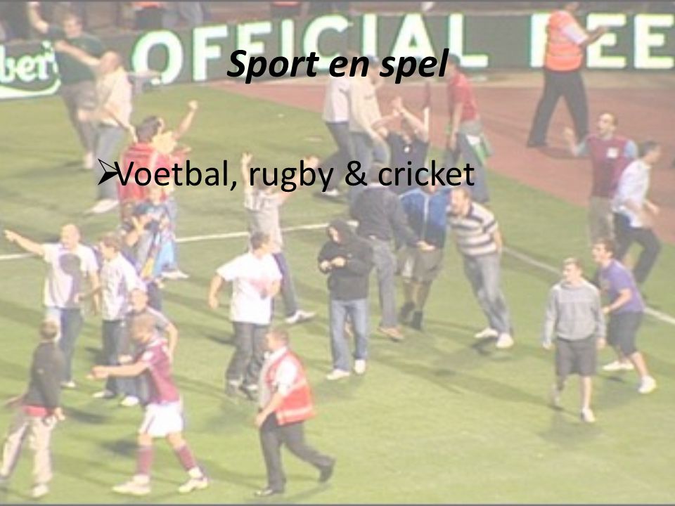 Sport en spel Voetbal, rugby & cricket