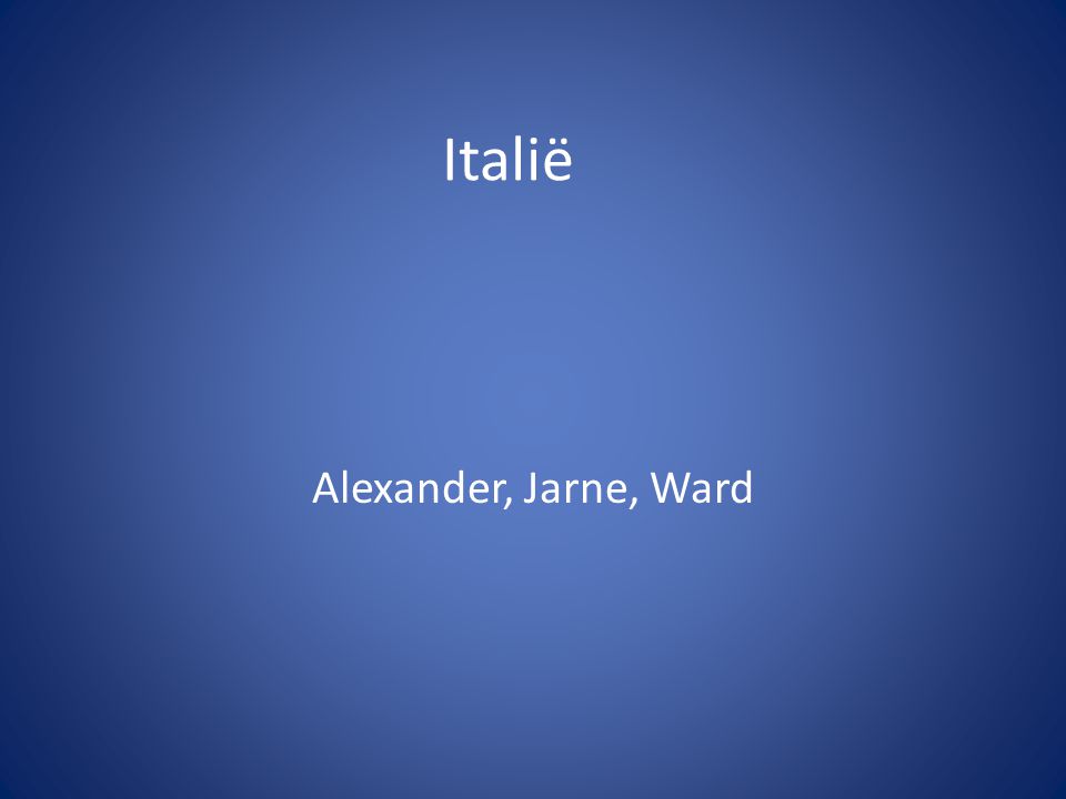 Italië Alexander, Jarne, Ward