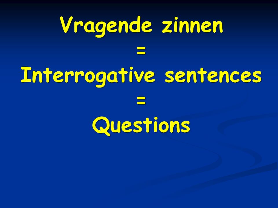 Interrogative sentences
