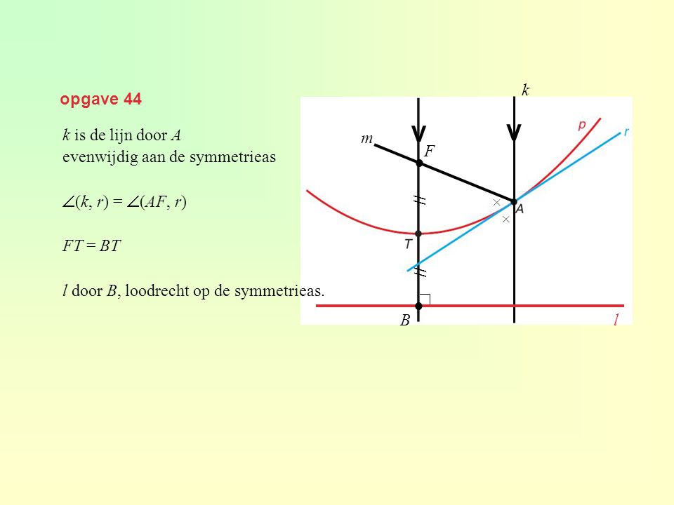 V V k opgave 44 k is de lijn door A evenwijdig aan de symmetrieas