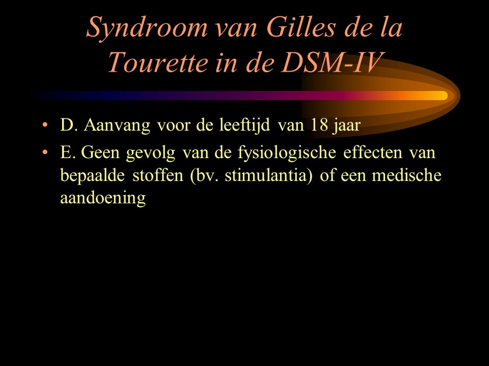 Syndroom van Gilles de la Tourette in de DSM-IV