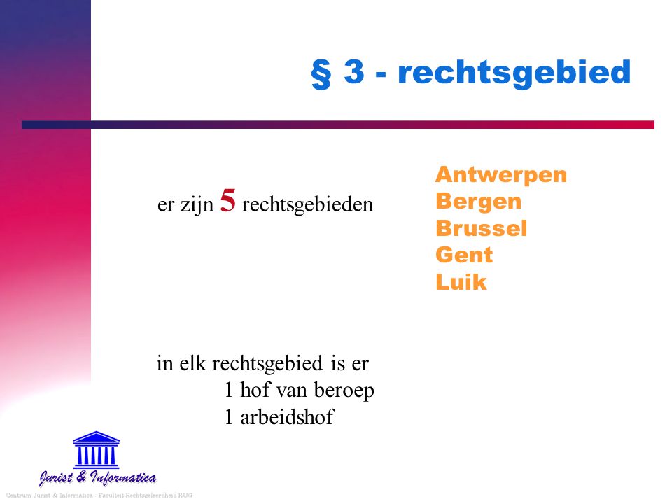 § 3 - rechtsgebied Antwerpen Bergen Brussel Gent Luik