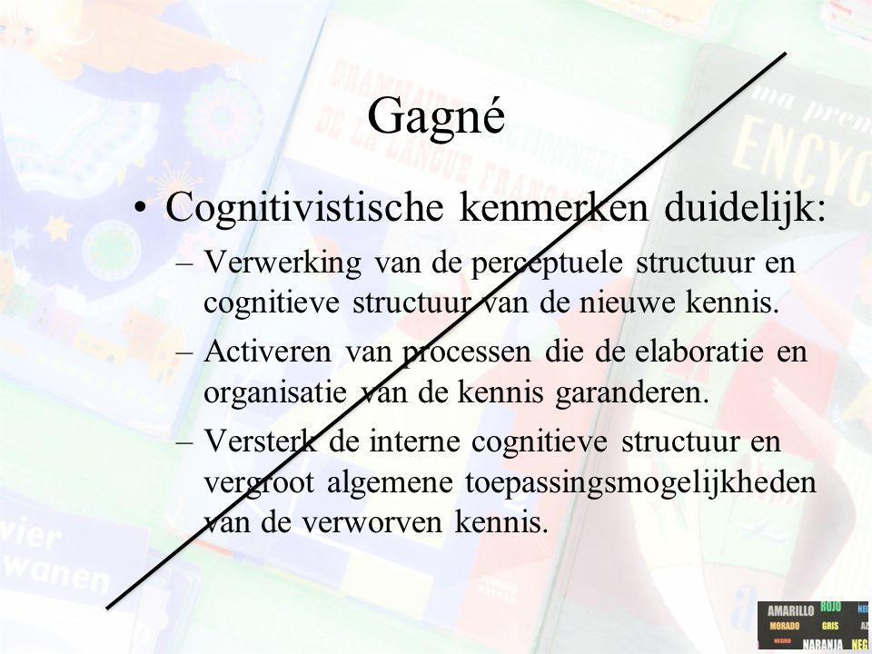 Gagné Cognitivistische kenmerken duidelijk: