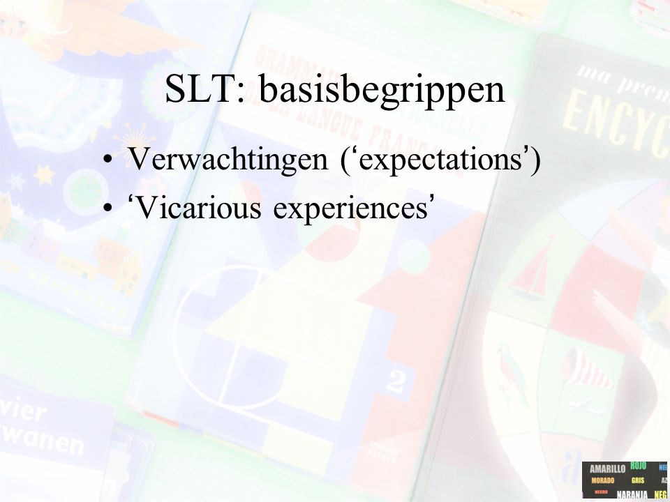 SLT: basisbegrippen Verwachtingen (‘expectations’)