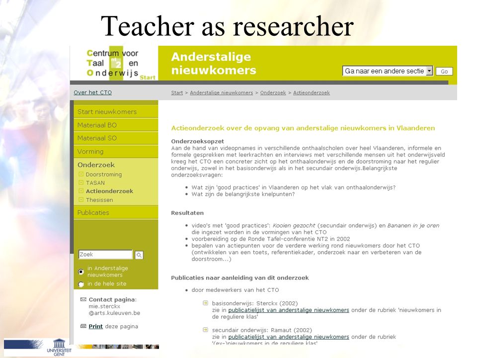 Teacher as researcher