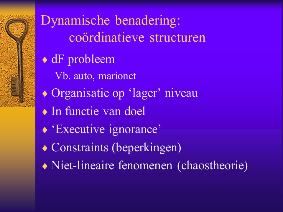 Dynamische benadering: coördinatieve structuren