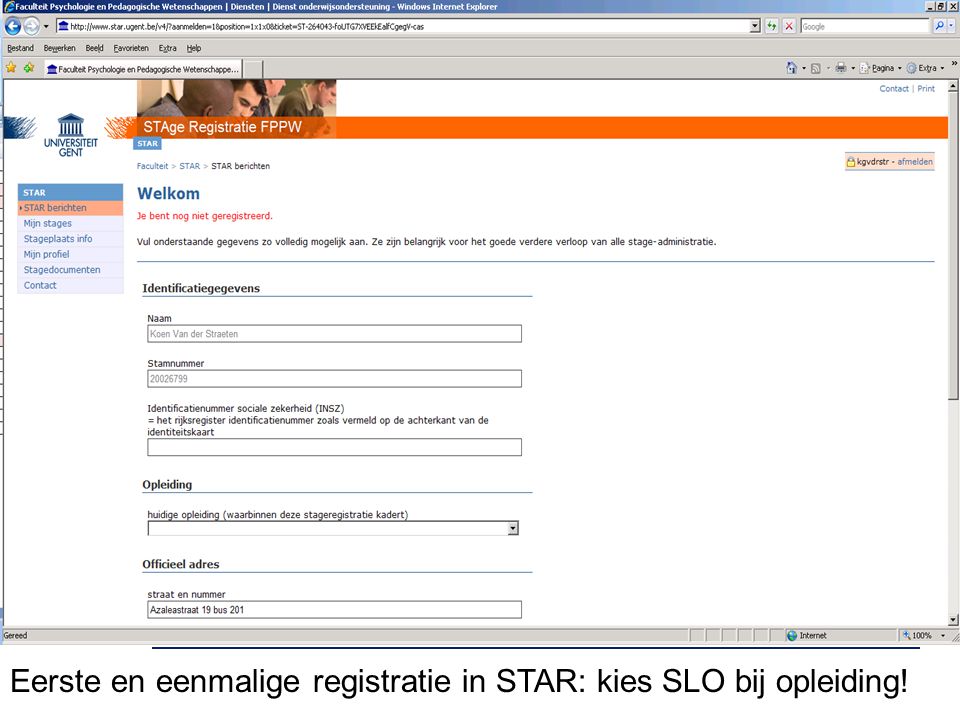 Eerste en eenmalige registratie in STAR: kies SLO bij opleiding!